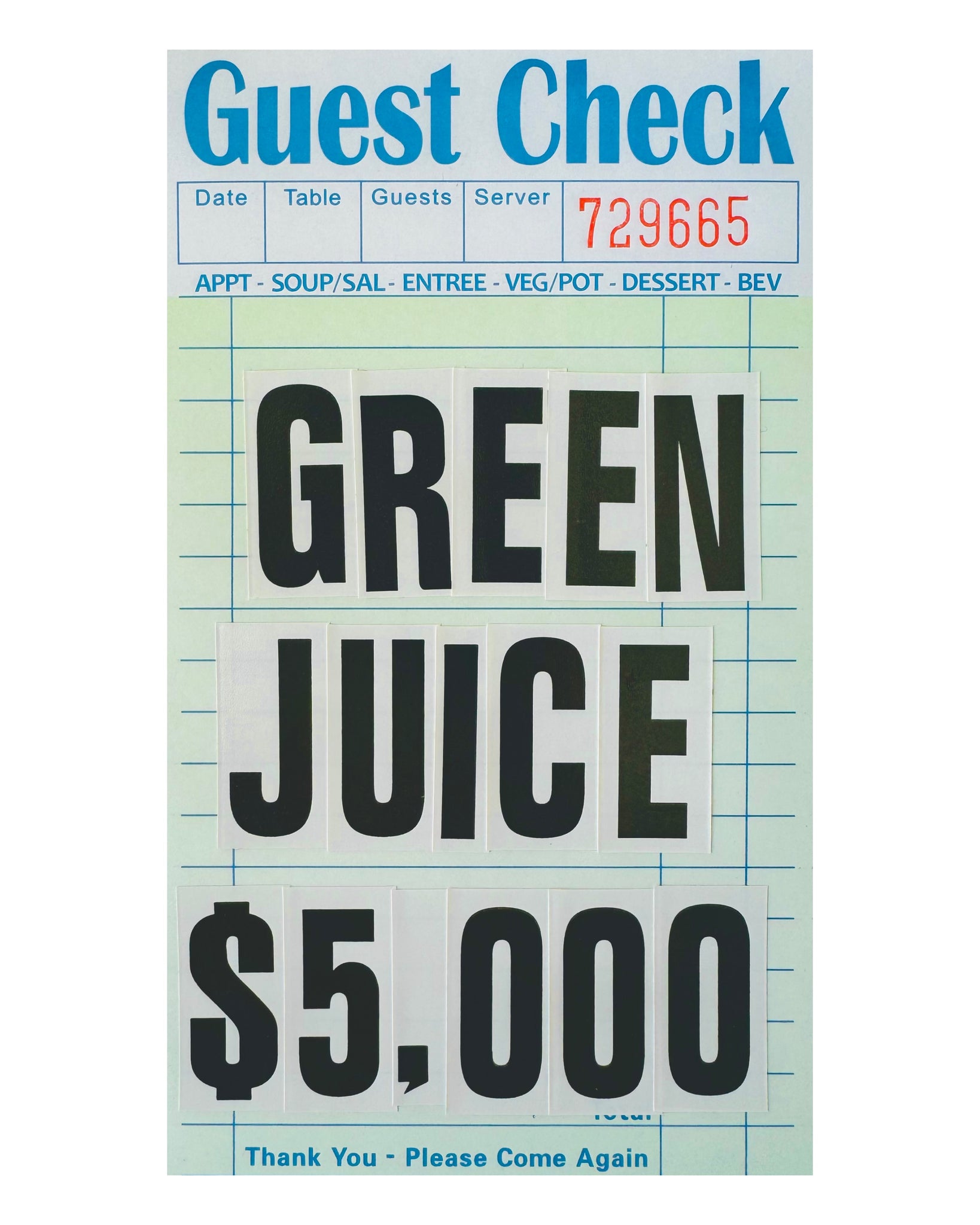 The $5,000 Green Juice - 12x18in