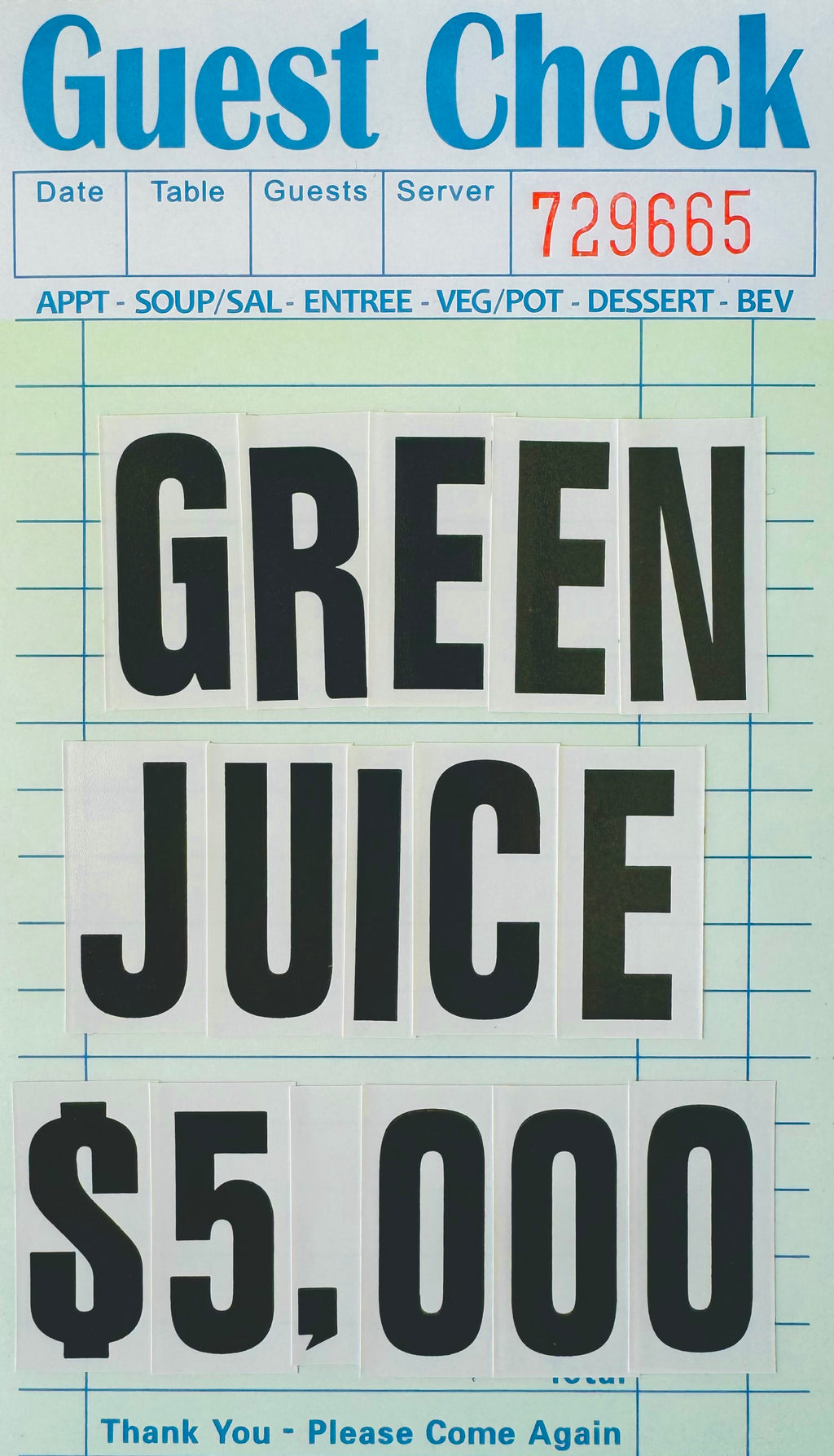 The $5,000 Green Juice - 12x18in