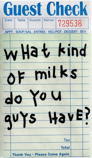What Kind of Milks Do You Guys Have? - 12x18in
